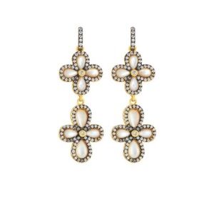 Freida Rothman double clover drop earrings
